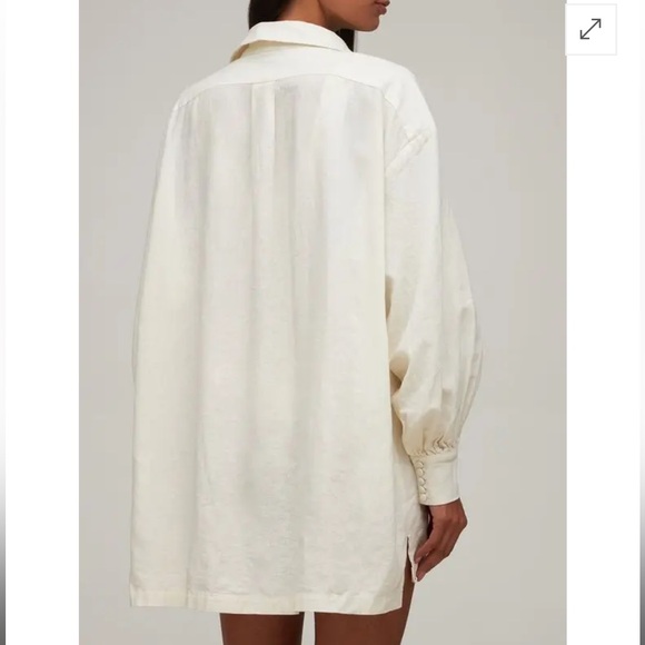 WeWoreWhat Linen Blend Lace Up Caftan Cover-up Revolve dress - Picture 2 of 12